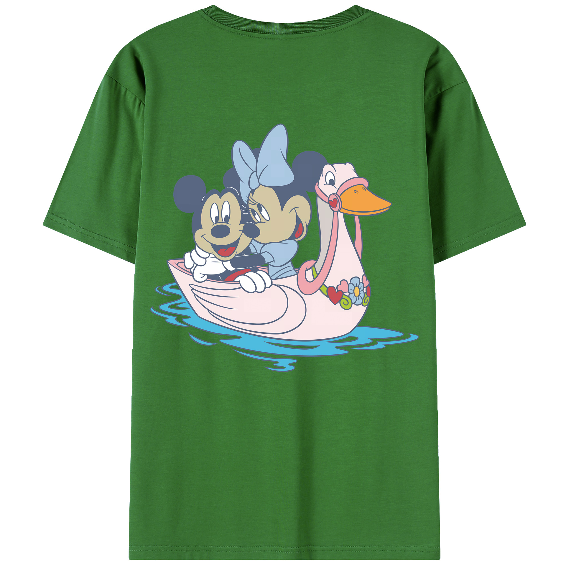 （画像用） ミッキーマウス Mickey Mouse レディース半袖Tシャツ(バックプリント)